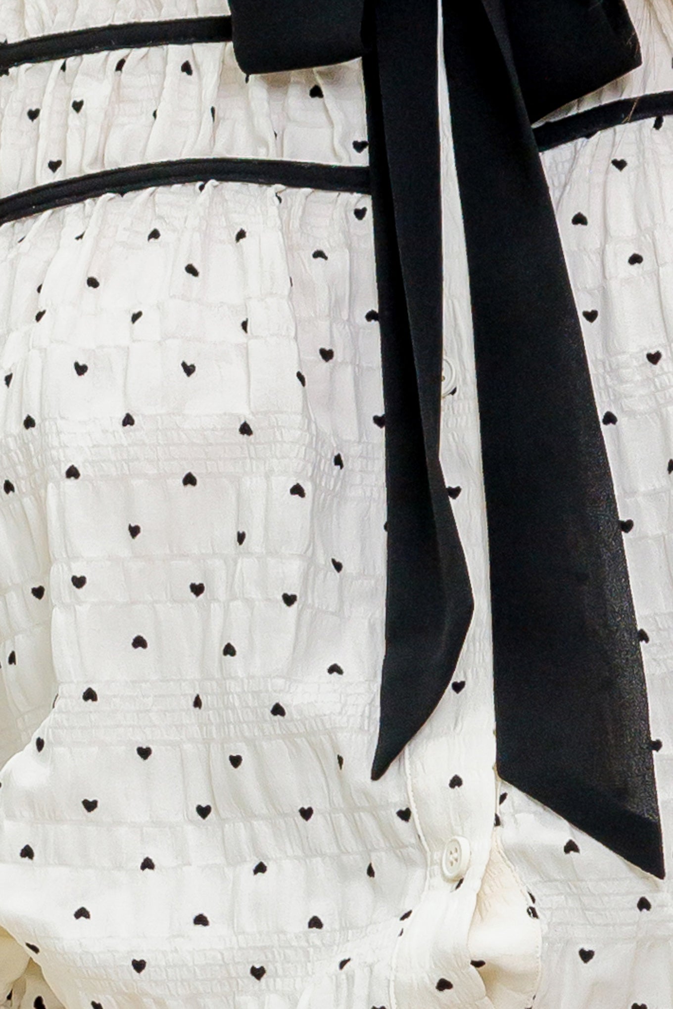 ROMANCE STITCH IVORY WOVEN TOP Flying Tomato